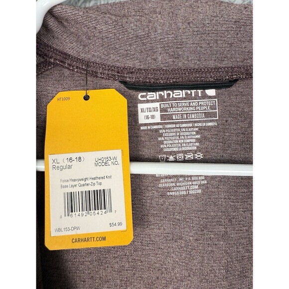 Carhartt Women's Force Heavyweight Quarter-Zip Thermal Base Layer Long Sleeve,XL - Picture 4 of 7